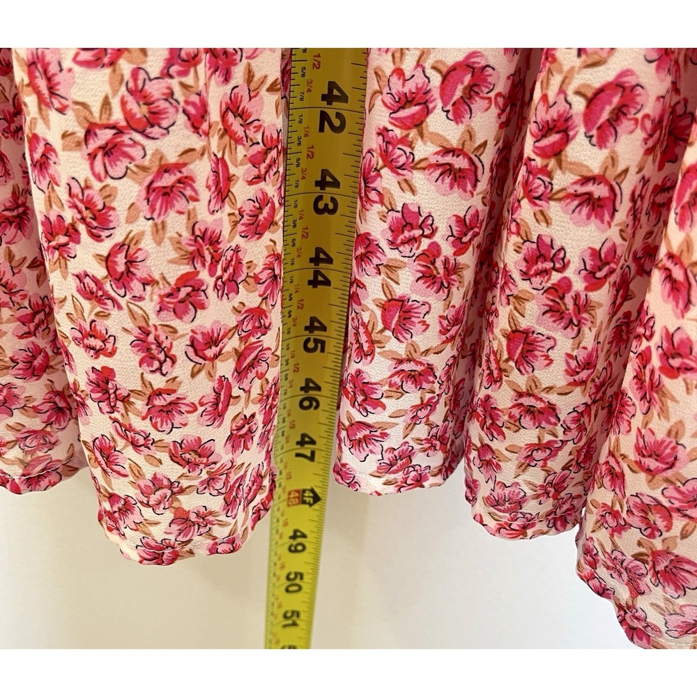 Code X Mode Womens Floral Maxi Dress Size S Pink Red Boho Cottagecore Peasant - Picture 5 of 11